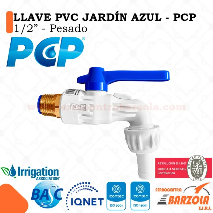 Llave PVC Jardín AZUL 1/2" PESADO - PCP
