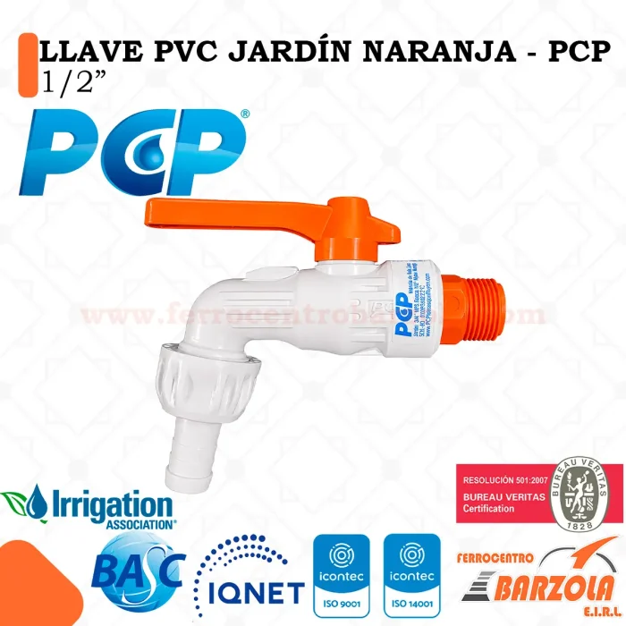 Llave PVC Jardín Naranja 1/2" - PCP