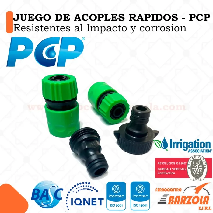 Juego De Acoples Rápidos - Resistencia al Impacto y Corrosión - PCP