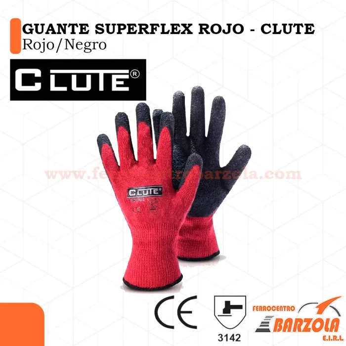 Guante SUPERFLEX Rojo/Negro - CLUTE
