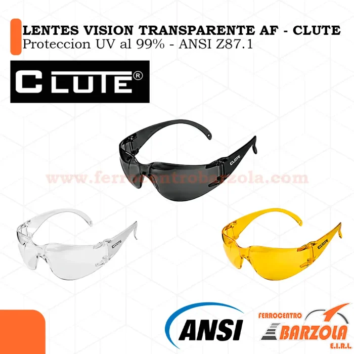 Lentes Visión Transparentes AF / Protección UV 99% - CLUTE