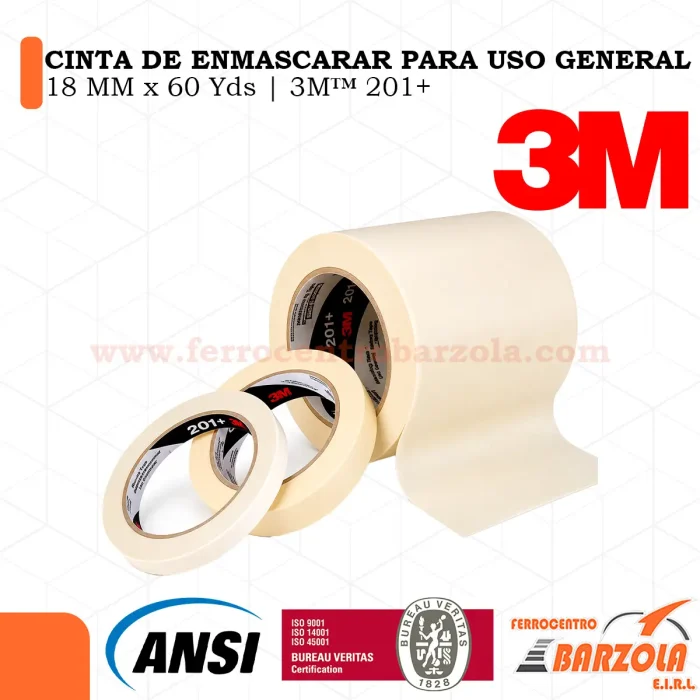 Cinta de Enmarcador Para Uso General 18mm x 60Yds 201+ - 3M
