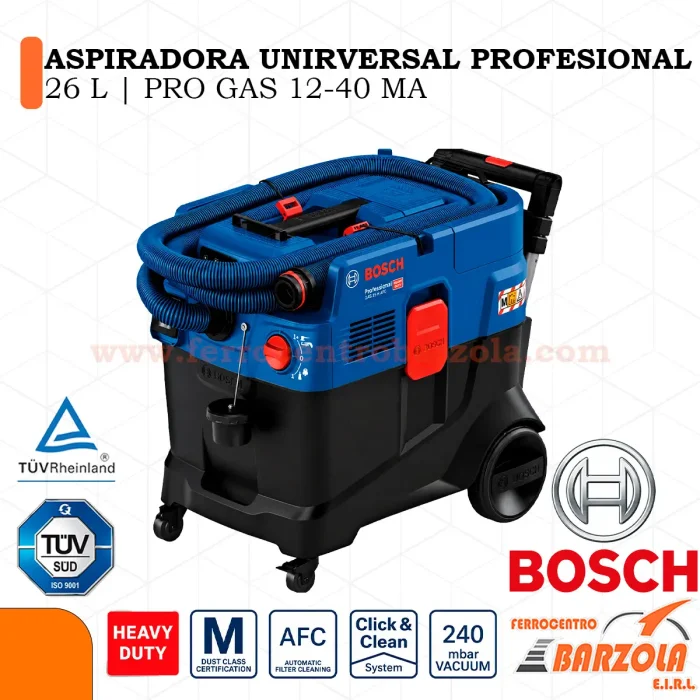 Aspiradora Universal Profesional 26L / PRO GAS 12-40 MA - BOSCH
