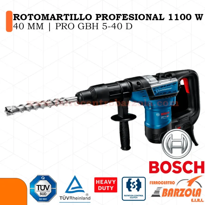 ROTOMARTILLO PROFESIONAL 1100w 40mm / PRO GBH 5-40 D - BOSCH