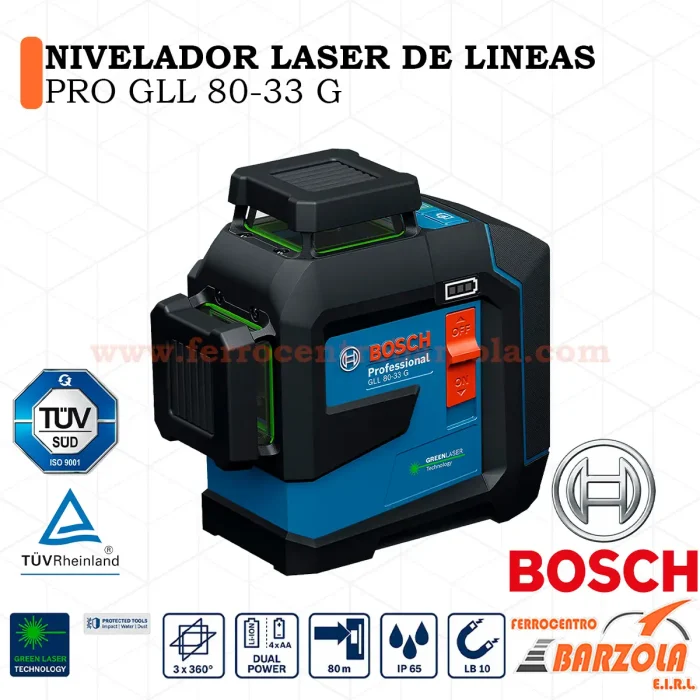 Nivelador Laser De Líneas PRO GLL 80-33 G - BOSCH