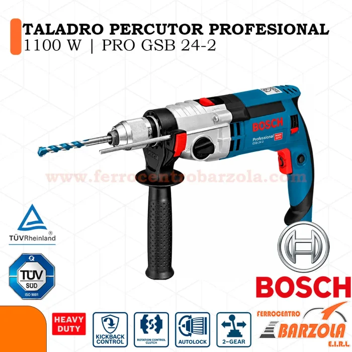 Taladro Percutor Profesional 1100w / PRO GSB 24-2 - BOSCH