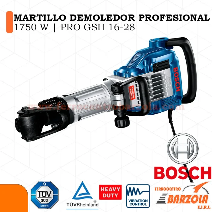 Martillo Demoledor Profesional 1750w / PRO GSH 16-28 - BOSCH