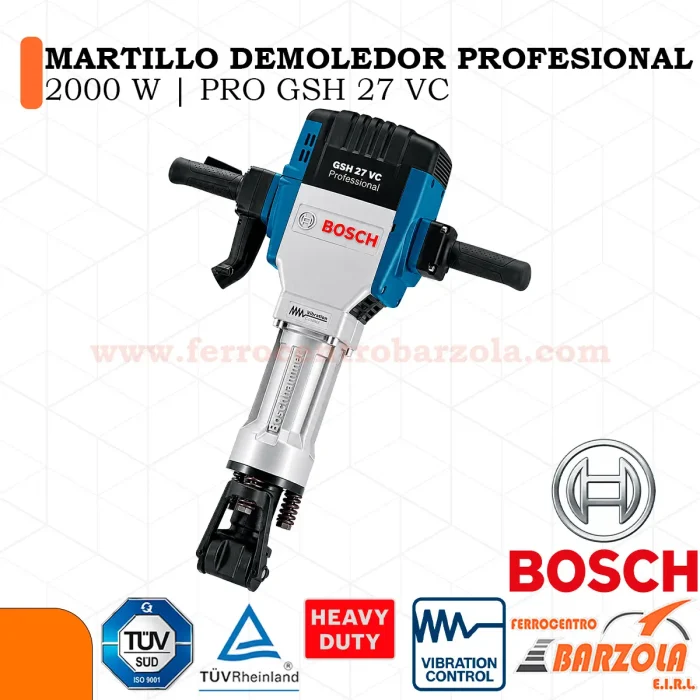 Martillo Demoledor Profesional 2000w / PRO GSH 27 VC - BOSCH