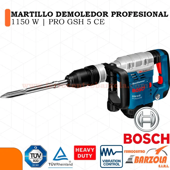 Martillo Demoledor Profesional 1150w / PRO GSH 5 CE - BOSCH