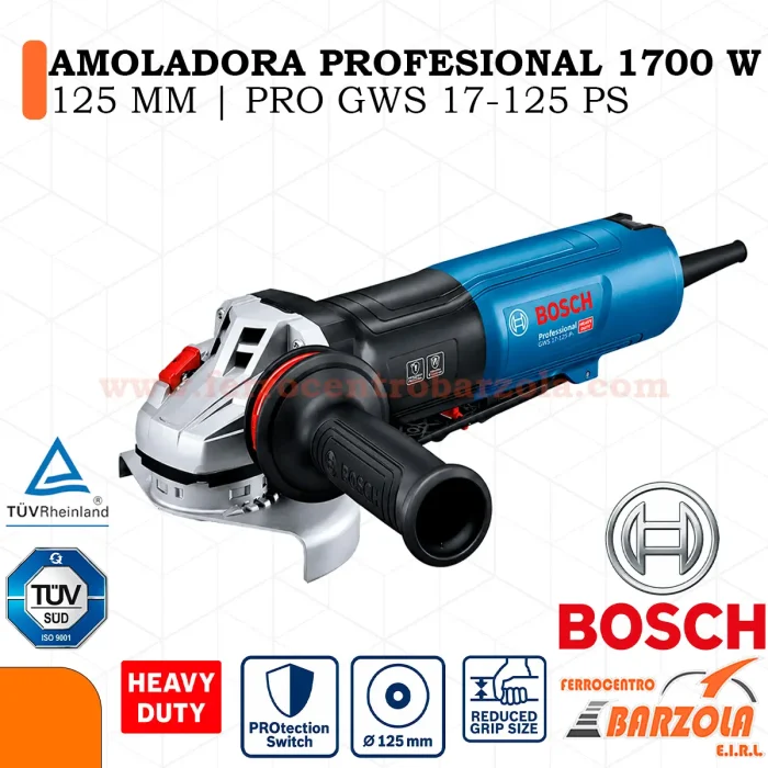 Amoladora Profesional 1700w 125mm / PRO GWS 17-125 - BOSCH