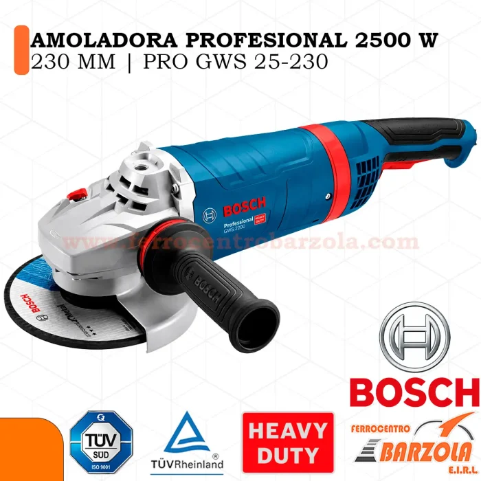 Amoladora Profesional 2500w 230mm / PRO GWS 25-230 - BOSCH