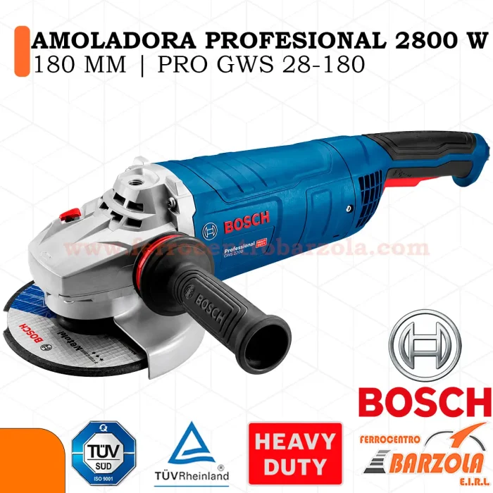 Amoladora Profesional 2800w 180mm / PRO GWS 28-180 - BOSCH