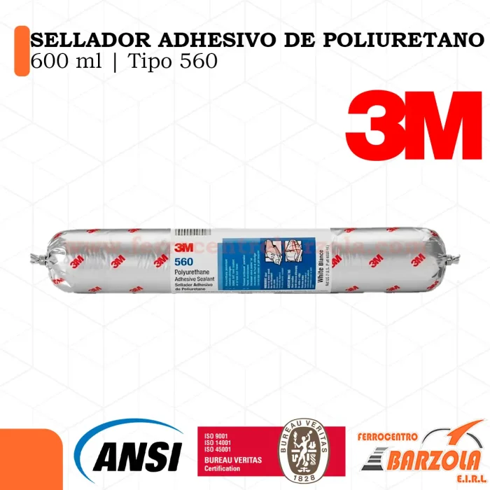 Sellador Adhesivo de Poliuretano 600ml / Tipo 560 - 3M