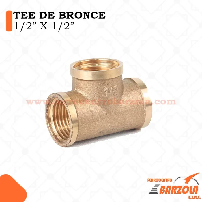 TEE DE BRONCE 1/2" x 1/2"