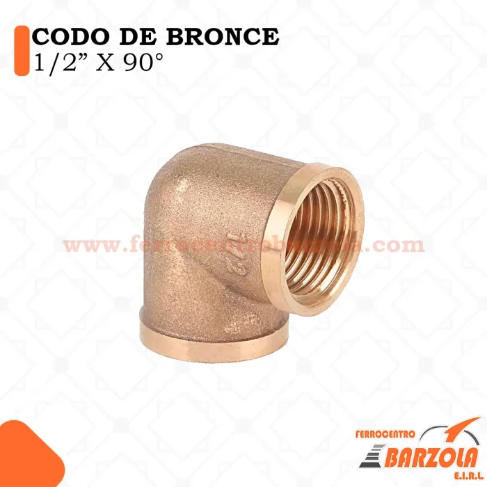 CODO DE BRONCE 1/2" x 90°