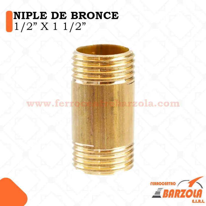 NIPLE DE BRONCE 1/2" x 1 1/2"