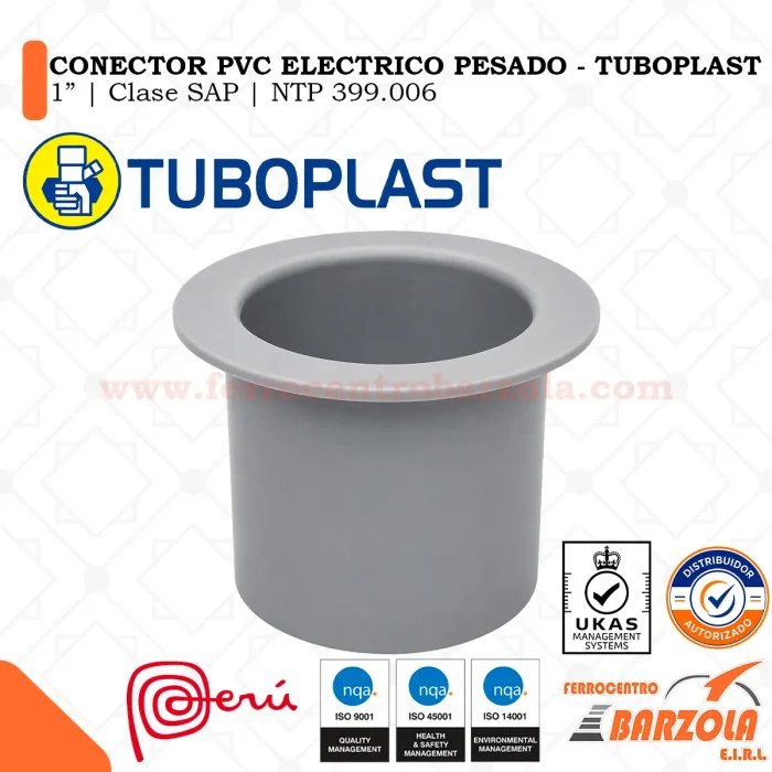 Conector PVC Eléctrico Pesado 1" Clase SAP - TUBOPLAST