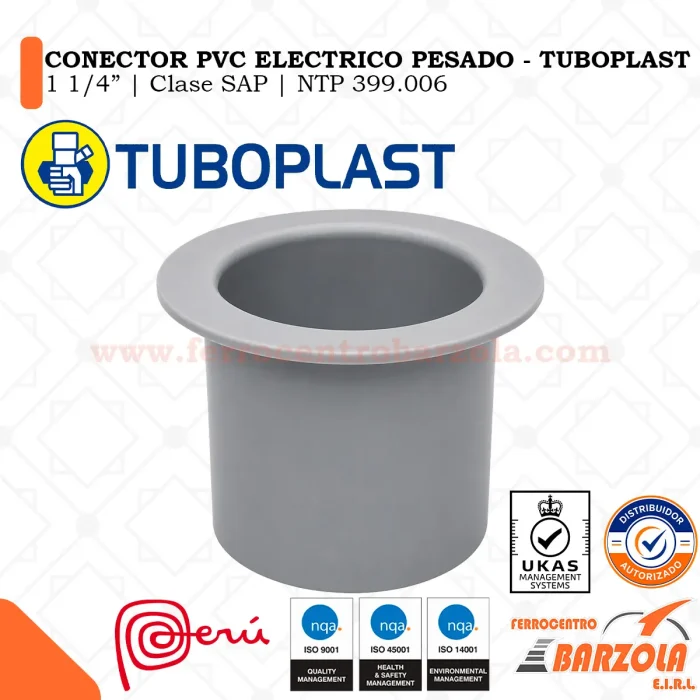 Conector PVC Eléctrico Pesado 1 1/4" Clase SAP - TUBOPLAST