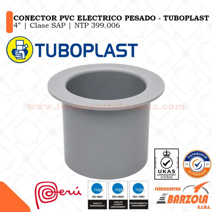 Conector PVC Eléctrico Pesado 4" Clase SAP - TUBOPLAST