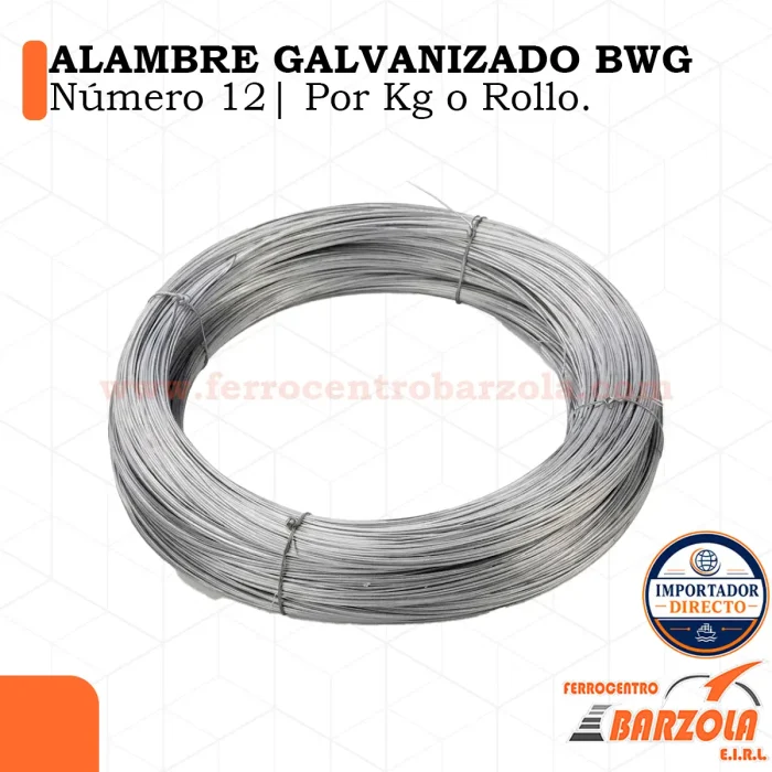 Alambre Galvanizado BWG Numero 12