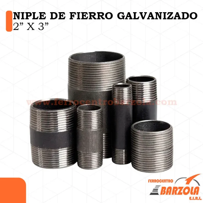 NIPLE DE FIERRO GALVANIZADO 2" X 3"